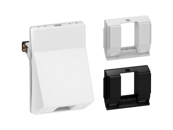 LK FUGA - Skrt dataudtag til 1 stk. keystone konnektor, standard og large keystone port medflger, 1 modul, hvid