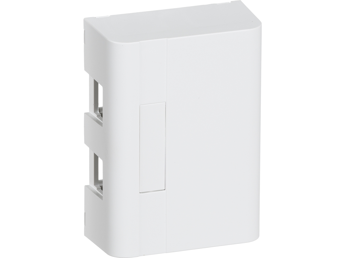 LK FUGA® Softline underlag med indbygget dataudtag til 1-2 stk. Actassi konnektorer, 1½ modul, hvid