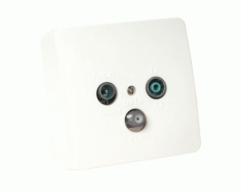 DKT Antennedåse, TV, Radio og Data antennedåse TDD 4-65 farve: hvid