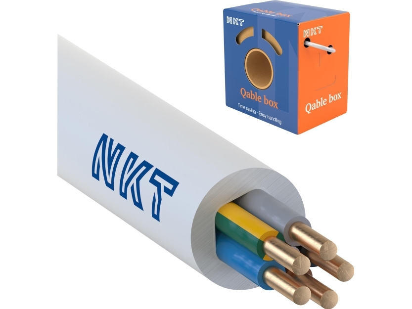 NKT Installationskabel, halogenfri, 5G1,5 mm2 EXQ XTRA Dca hvid 300/500V box 50m - (50 meter)