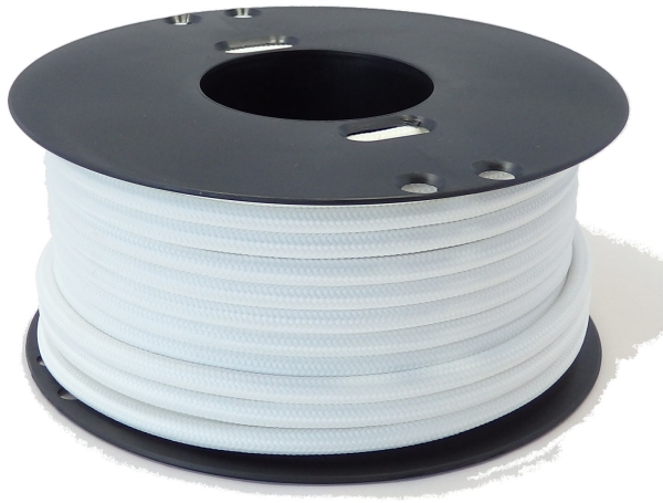 10 mtr. Hvid Stofledning 70°C, 3G0,75mm2 med jord