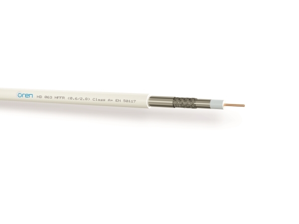 DKT 0.65/2.80/4.3mm, 32.1dB v/1000MHz halogenfri, hvid, papspole - (100 meter)