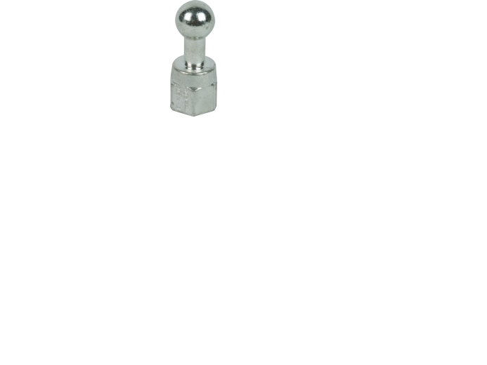DESITEK Kuglehoved 20mm lige, med M12 indvendig gevind.