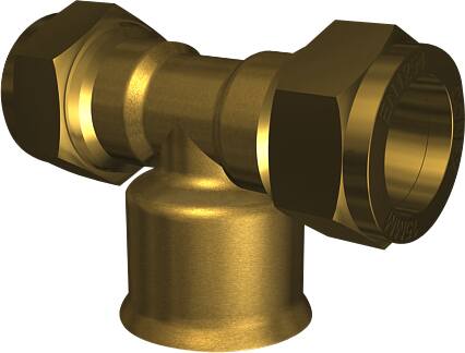IBP CONEX Tee 15-1/2-15 mm kompression med muffe