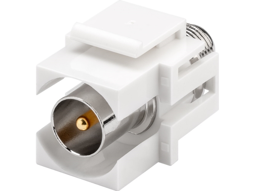 DKT IEC han til F-konnektor hun , keystone adapter, hvid