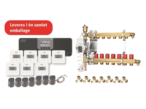 Roth Grab and Go gulvvarmepakke til 7 rum 230V med TouchLine styring & 15-60 cirkulationspumpe