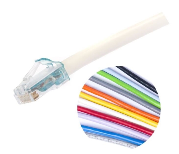 COMMSCOPE Patchkabel kat 6A U/UTP, Mino6A slim 4,95mm i diameter, længde: 17 fod (5,18m), farve: hvid med LSZH kappe