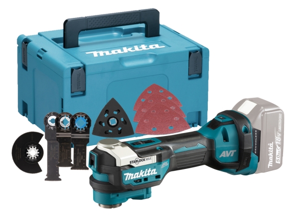 Makita DTM52ZJX4 Akumuliatorinis universalus švytuoklinis įrankis 18V, 10000-20000 jud/min, judesio kampas 3,2°,Starlock MAX, BL-motor, Be akumuliatorių ir kroviklio!