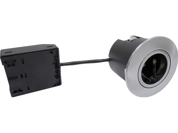 Nordtronic Quick Install indbygningsspot, GU10, rund, børstet aluminium