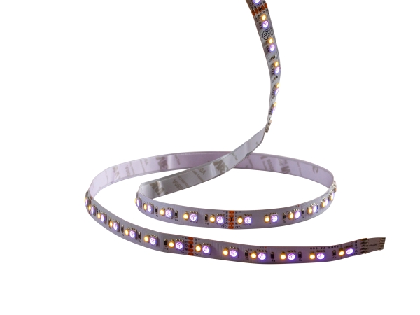 LEDstrip 24 V IP20 RGBW 5 m, 120°, 780 lm/m, 17,6 W/m. RGB+White 3000 K. Levetid L70 50.000 timer. Leveres i 5 m.