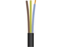 Gummikabel, indendørs 3G1 mm² H05RR-F sort 300/500V ring, kabeldiameter 7,2mm - (100 meter)