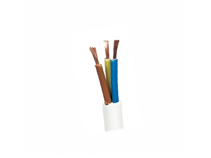 Tilledning rund, pvc 3G0,75 mm2 PKLJ hvid 300/300V ring, kabeldiameter 5,2-6,7 mm - (100 meter)