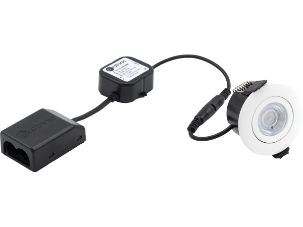 Nordtronic Low Profile Flexible G2 indbygningsspot 55 - 2700K, 270lm, inkl. driver, Hvid (mat) / Inden- og udendrs