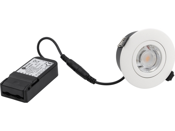 Nordtronic Low Profile Flexible G2 indbygningsspot 75 - 3000K, 460lm, inkl. driver, Hvid (mat) / Inden- og udendrs
