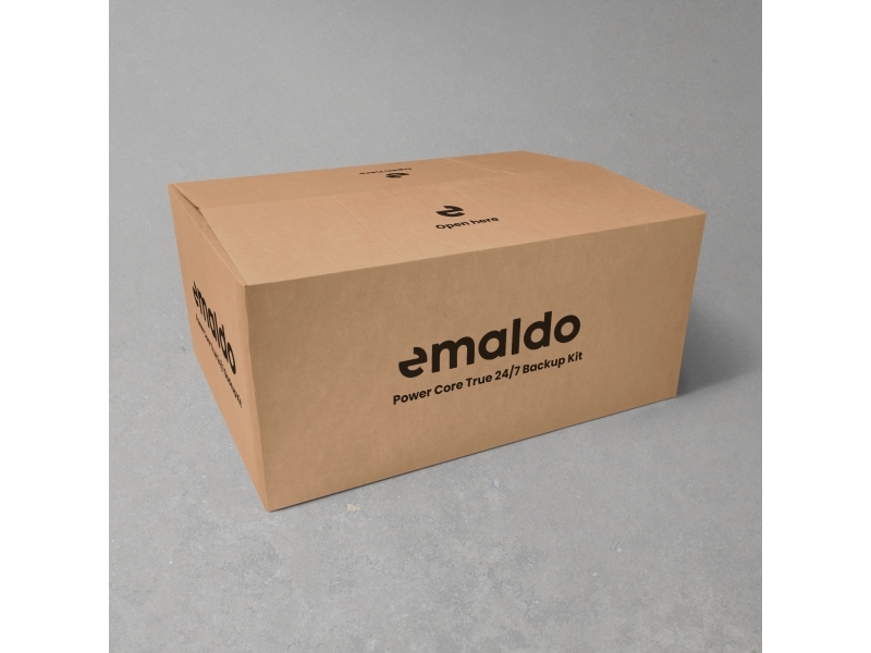 Emaldo KeepON™ 24/7 Power Backup Kit til Emaldo® Power Core og Store. Tilføjer strøm-backup af alt det vigtige.