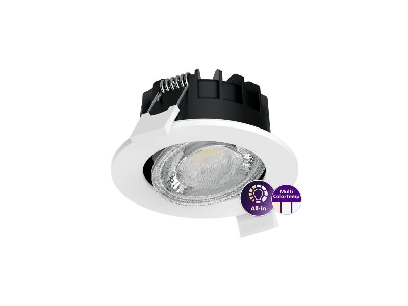 PHILIPS Ledinaire ClearAccent infälld spot RS071B 550 lm 827/830/840 Ø68 IP65 40G 6W vit justerbar