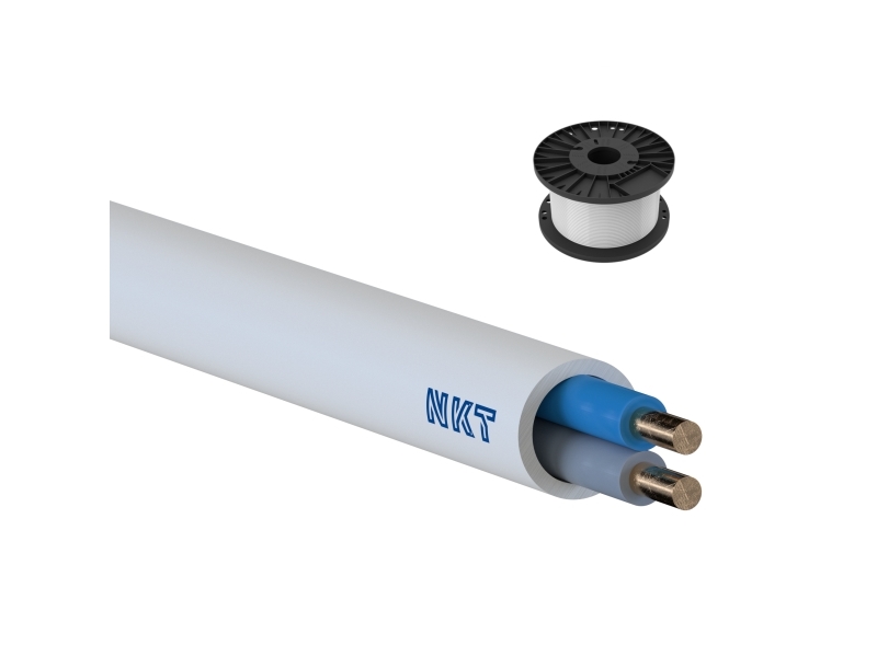 NKT NOBURN EQQxB Xtra 1x2x1 - Funktionssikkert kabel, Hvid, 100 m ring, Uskærmet - (100 meter)