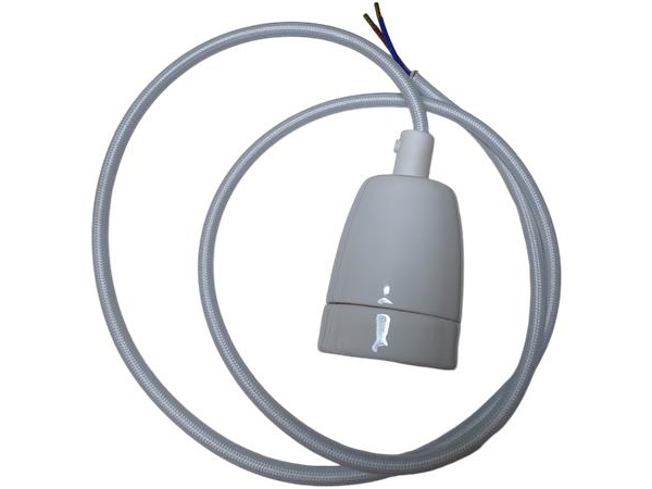 SIMPLY Pendel Kit, med Hvid E27 porcelænsfatning og 2M Hvid stofkabel