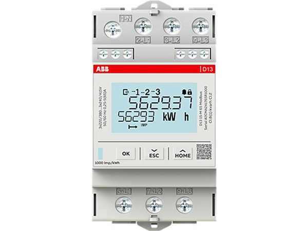 ABB D13 15-M 65 Modbus - Energimåler, 3-faset, Direkte måling, 65 A, Modbus, MID