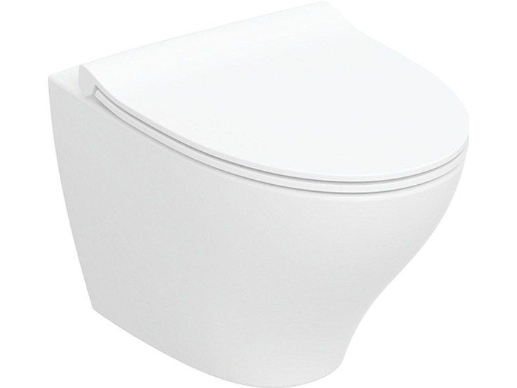IFØ Ifö Spira Modern Rimfree væghængt toiletskål/hængeskål til skjult montering - inklusiv Soft Close toiletsæde - boltafstand: 18 cm