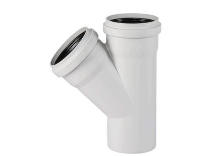 Skolan støjdæmpende grenrør 160/160mm 45 grader