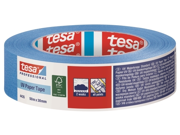 Malertape tesa® 4435 – Den professionelle udendørs malertape UV 2 uger, 50 m x 25 mm