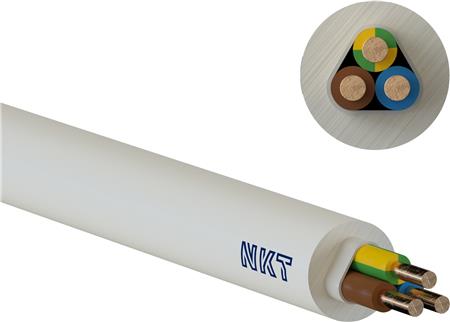 NKT Installationskabel, Halogenfri, 3G1,5 mm² NOIKLX 90° Dca, Lysegrå, 300/500V, Ring 50 m, Kabeldiameter 8,2 mm - (50 meter)