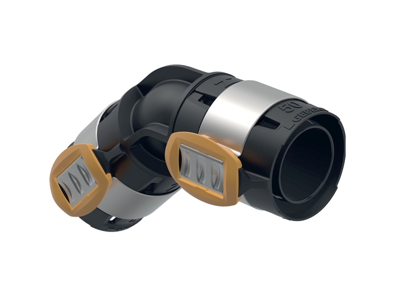 Geberit FlowFit bøjning: 45°, Materiale=PPSU, d=63mm