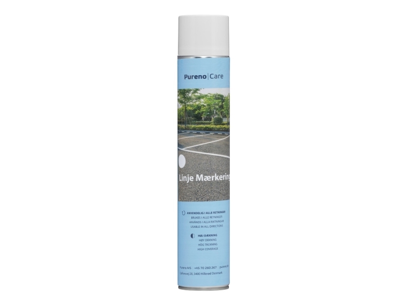 Pureno Linjemarkering Spray Hvid 750 ml Markeringsspray Indendørs Udendørs Gulvmarkering