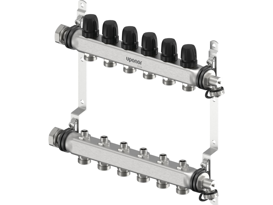 Uponor Vario S fordelerrørsæt 6 kredse LS 6x3/4 EURO