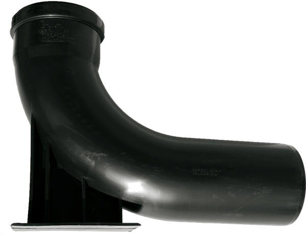 Purus Maxiflex PP-fodbøjning, Ø110 mm, 88°, lang model, sort