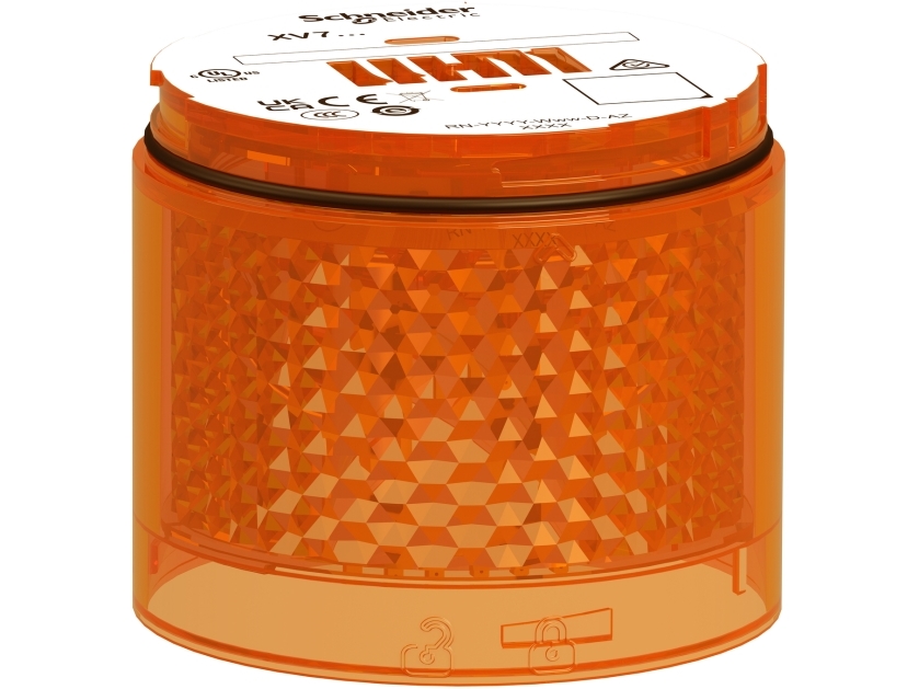 SCHNEIDER ELECTRIC Lysmodul for Harmony XVB7 lystårn i Ø70 mm i orange farve med LED der lyser konstant