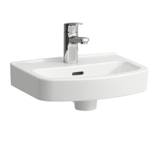 LAUFEN Kompakt håndvask med overløb og hanehul - Bredde: 400 mm / Dybde: 320 mm / Højde: 145 mm - til boltemontering