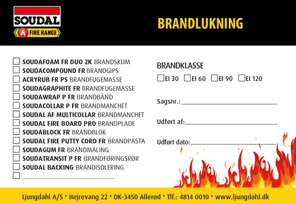 Soudal FR Brandmærkat (Klæb). Leveres som 4 mærker på 1 ark. Format pr. mærke: 96 x 139 mm Format pr. ark: 210 x 297 mm - (4 stk.)