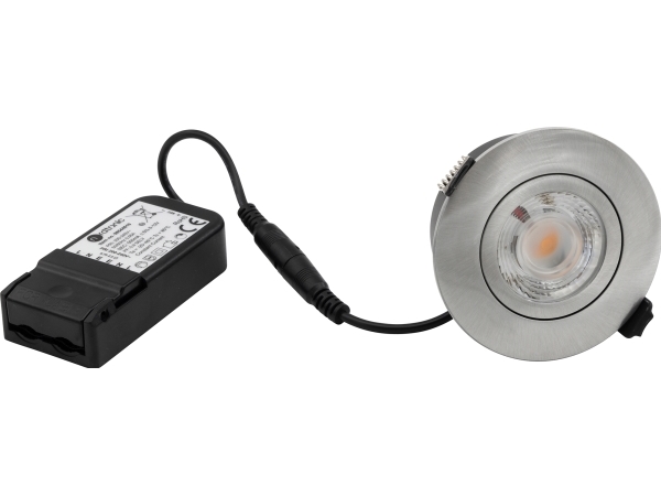 Nordtronic Low Profile Flexible G2 indbygningsspot 75 - 2700K, 440lm, inkl. driver, Brstet alu / Indendrs