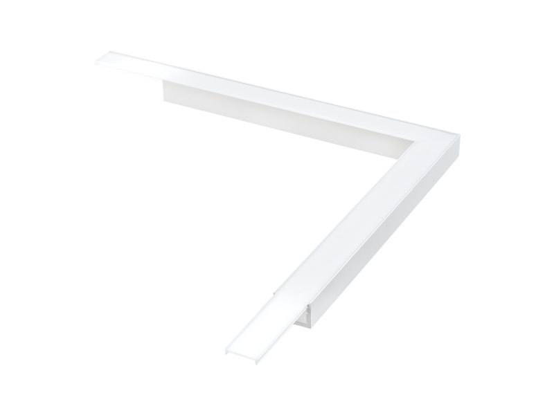 SG ARMATUREN StripLine Hvid profil påbygget hjørne - uden LED strip og driver