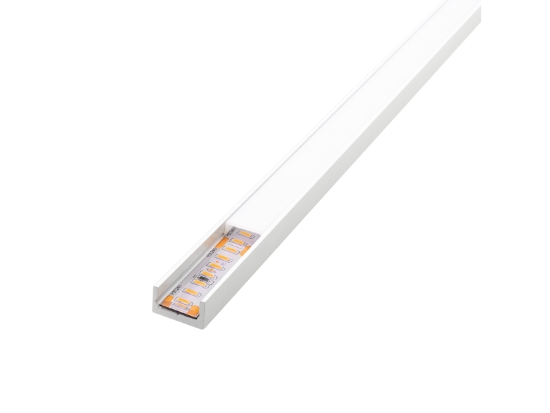 StripLine 1,8m, hvid profil, pbygget slim - SG Armaturen
