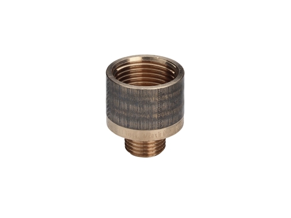 VIEGA Spidsmuffe 1 1/4 x 1 gevindfittings af rødgods. Max driftstryk 10 bar (1MPa).