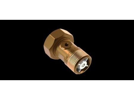 JCH 2286 vandmålerforskruning 1/2'' x 3/4'' x 40 mm. Inkl. kontrollerbar kontraventil. Rødgods
