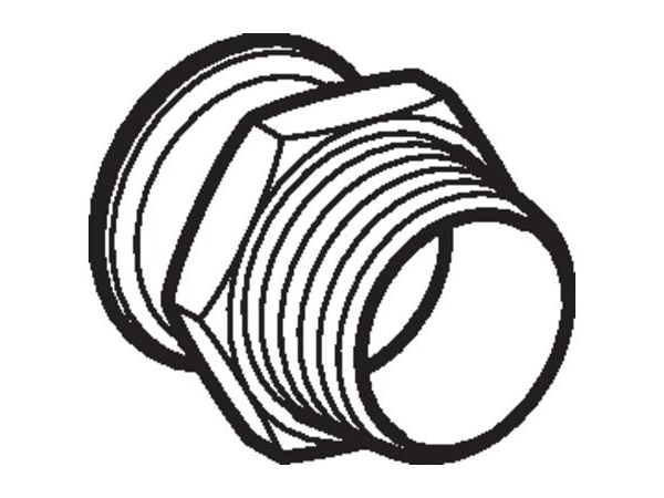 Mapress Rustfrit, 15 mm x ??" overgangsstykke, presmuffe/nippel (R) - Geberit