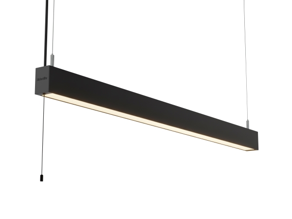 Kontorbelysning Actor Basic Pendant MP 840 Sort, 5050lm, Ra80, 3SDCM, 50/50 lysfordeling, snordæmpning, 46W