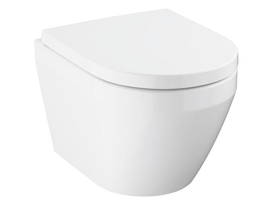 Grohe Euro Ceramic kantløs hængeskål med Soft Close toiletsæde - boltafstand: 180 mm - kompakt model 49 cm