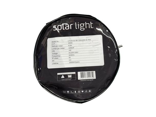 LIT230 G2 LYSSLANGE 5M. 1200LM/M. 4000K IP67 8.5W/M. og med 1,5m. tilslutningskabel