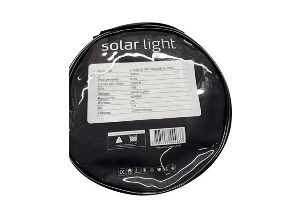LIT230 G2 LYSSLANGE 5M. 1200LM/M. 3000K IP67 8.5W/M. og med 1,5m. tilslutningskabel