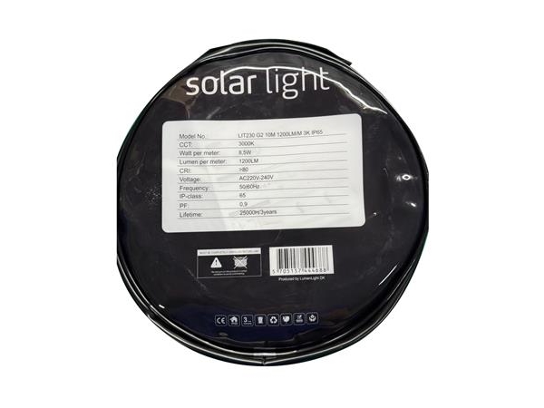 LIT230 G2 LYSSLANGE 10M. 1200LM/M. 3000K IP67 8.5W/M. og med 1,5m. tilslutningskabel