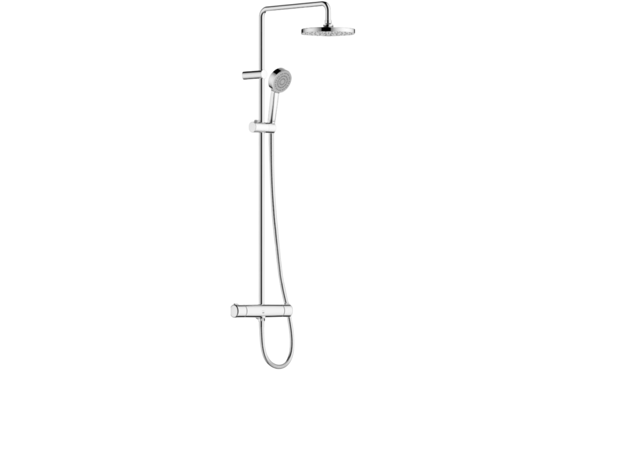 Oras Linea brusesystem med Ø200 mm hovedbruser og termostatarmatur