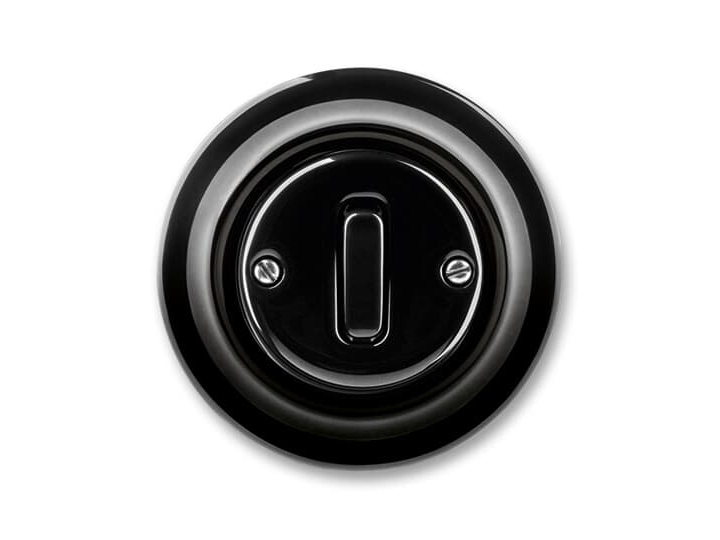 Korrespondenz-Tastschalter, Glänzend Schwarz, 10A 250V, Decento