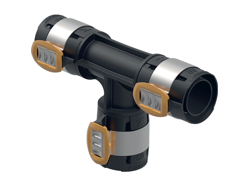 Geberit Flowfit t-stykke lige PPSU 75 mm