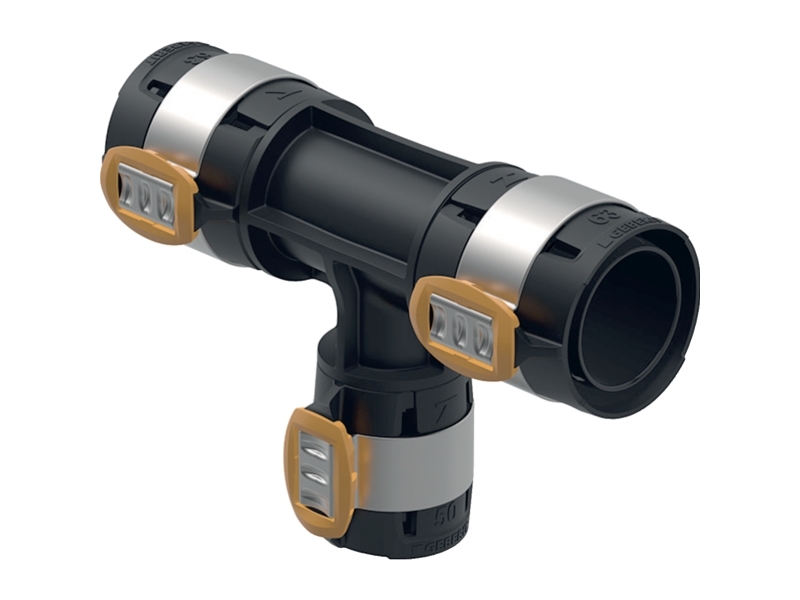 Geberit Flowfit t-stykke 75 mm x 63 mm x 75 mm