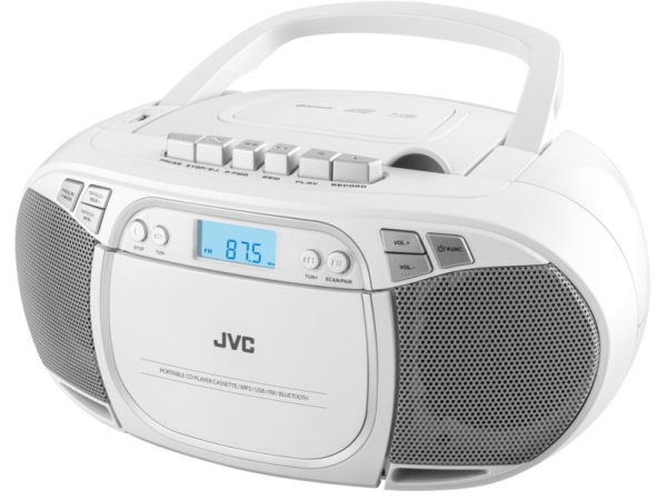 JVC RC-E451W, 1,6 kg, Hvid, Bærbar CD-afspiller